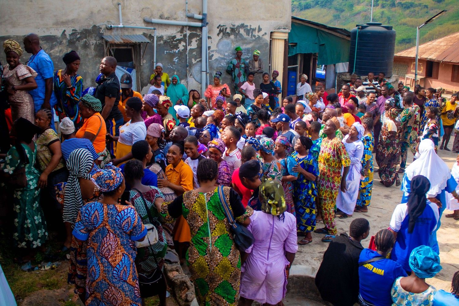 Group of volunteers organizing food packages